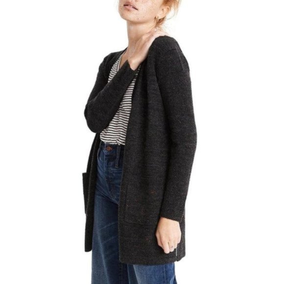 Madewell Donegal Kent Wool Blend Cardigan Black - Picture 1 of 5